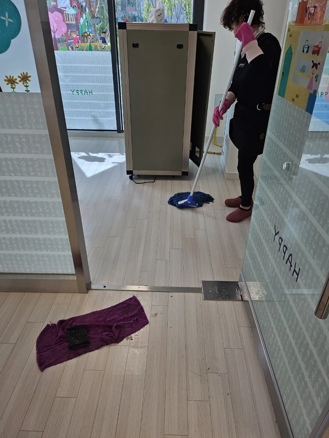 세정 진행 — 내남동 어린이집청소 현장