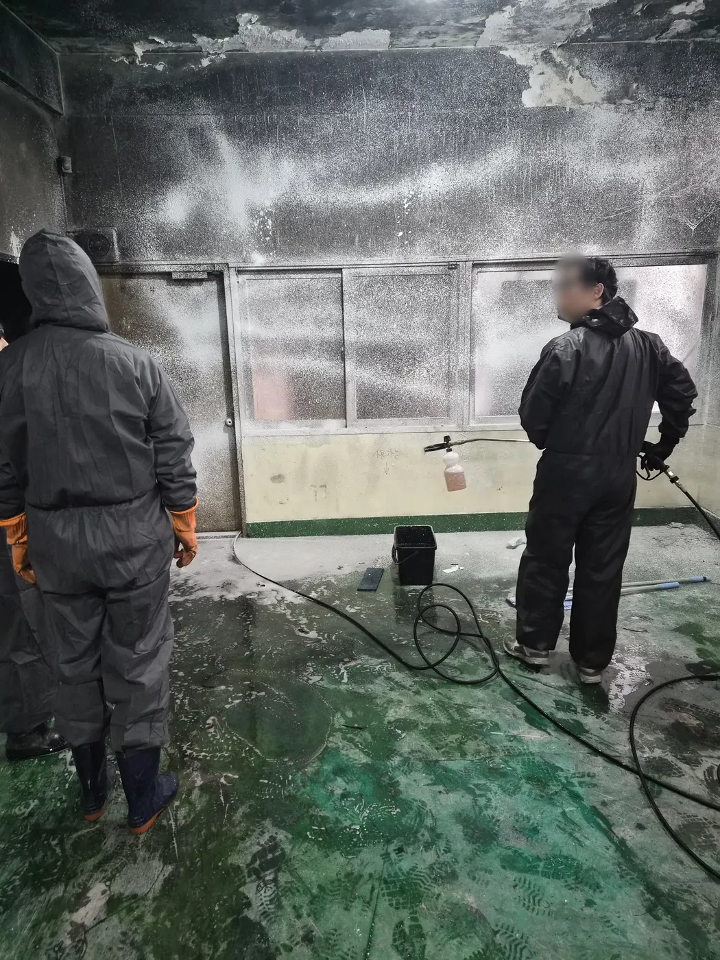 고압 세척 — 광산구 화재청소 현장