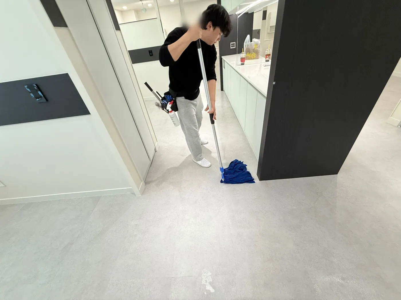 작업 진행 — 동산동 상가청소 현장