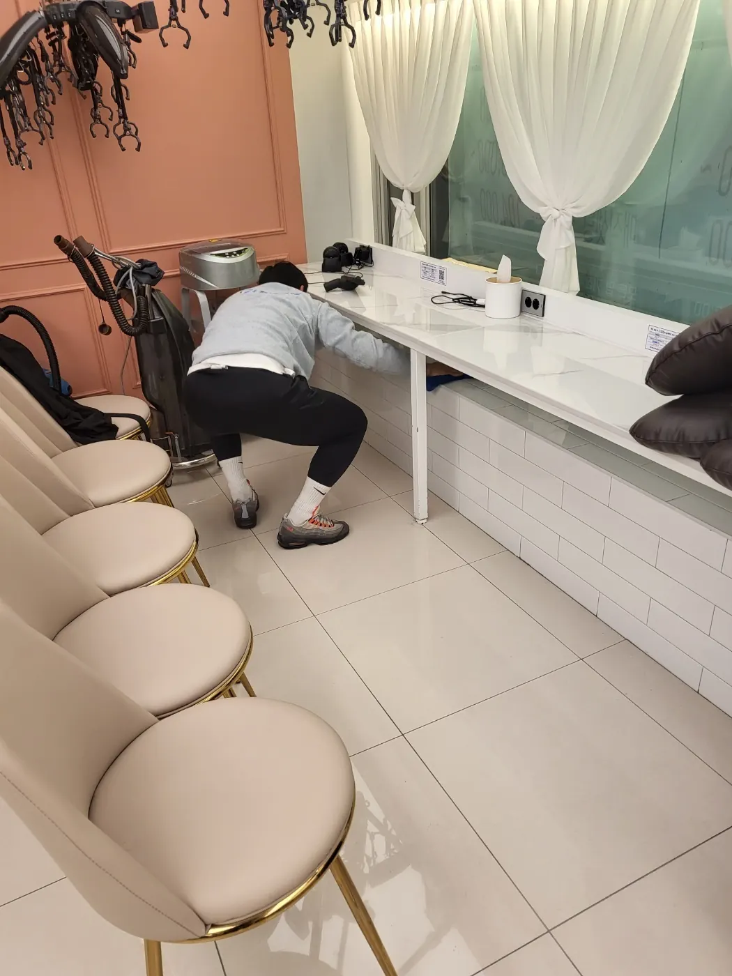 세정 진행 — 남동 미용실청소 현장